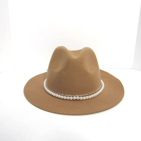 Ettika Pearl The Band Tan Faux Pearl Crystal Hat main image 4